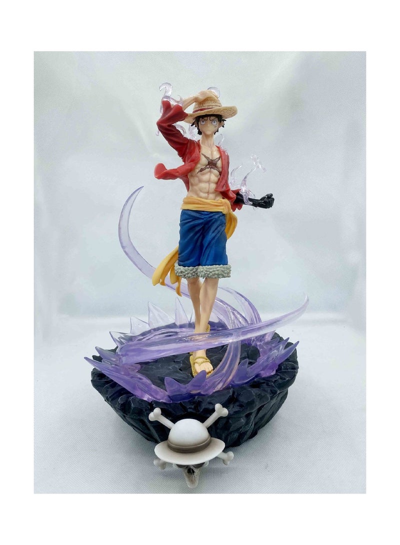 Sailing Animation Pirate QG Oversized Straw Hat Three Combat Force Scene Special Effects Flow Cherry Luffy Hand Model Hot Blood Luffy Anime Model 42Cm  - Image 1