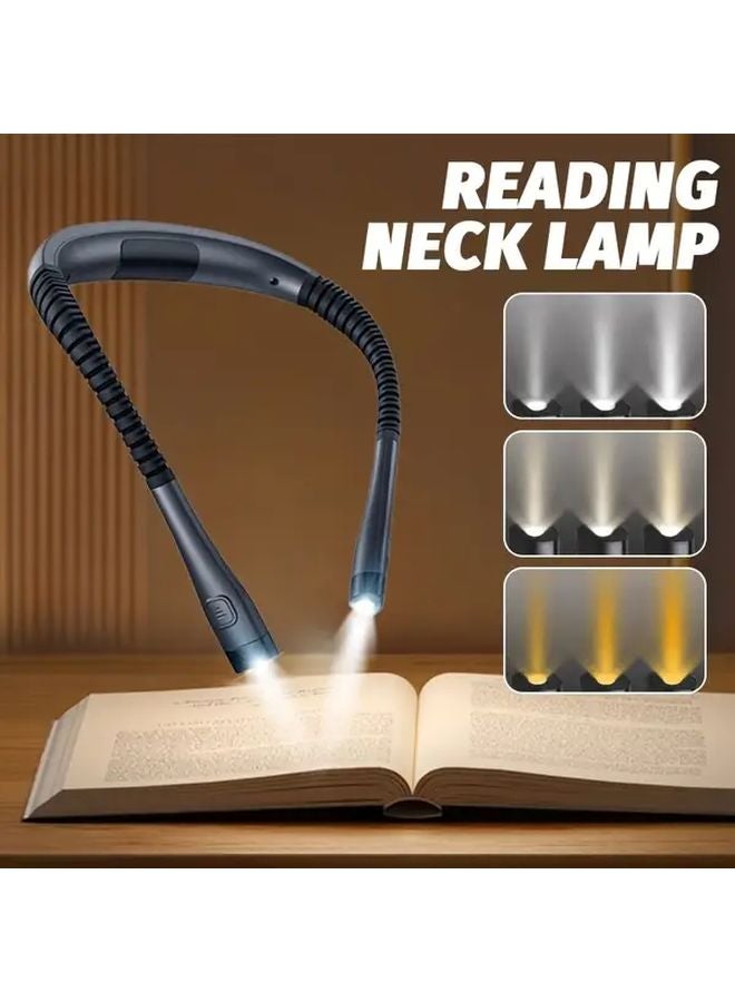 USB Rechargeable LED Hands Free Neck Lamp 3 Colors Bendable Portable Reading Light - Image 3