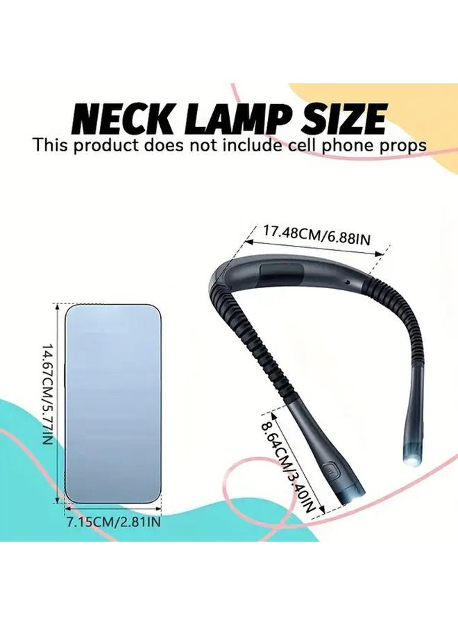 USB Rechargeable LED Hands Free Neck Lamp 3 Colors Bendable Portable Reading Light - Image 4