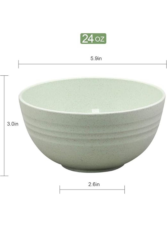 Cereal Bowls  24 OZ Wheat Straw Fiber Lightweight Bowl Sets 4  Dishwasher  Microwave Safe  for,Rice,Soup Bowls - Image 3