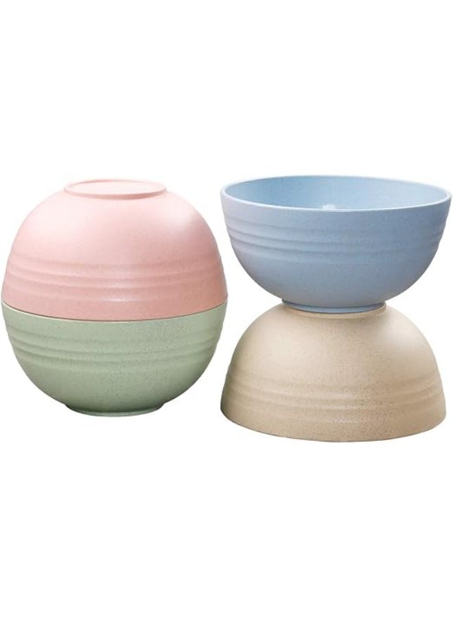 Cereal Bowls  24 OZ Wheat Straw Fiber Lightweight Bowl Sets 4  Dishwasher  Microwave Safe  for,Rice,Soup Bowls - Image 4