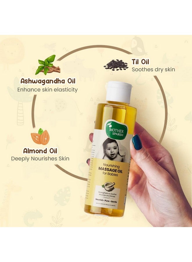Mother Sparsh Ayurvedic Baby Massage Oil 18 Herbal Extracts And Oils Lajjalu Tagar Almond & Avocado Oil 100Ml - Image 4
