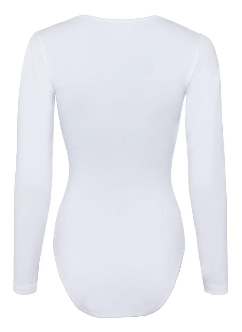 لا سينزا Skiny Bodysuit Long Sleeved White