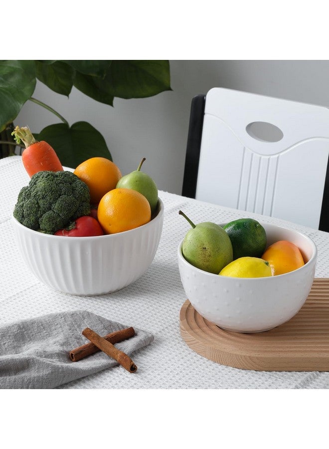 هابي كيت مجموعة أوعية خلط سيراميك من هابي كيت، مجموعة أوعية متداخلة للمطبخ، مجموعة من 3 أوعية كبيرة سعة 5/3/1.5 كوارت، وعاء تقديم للتحضير للخبز وخلط السلطة، آمن للاستخدام في الفرن والميكروويف وغسالة الأطباق - Image 3