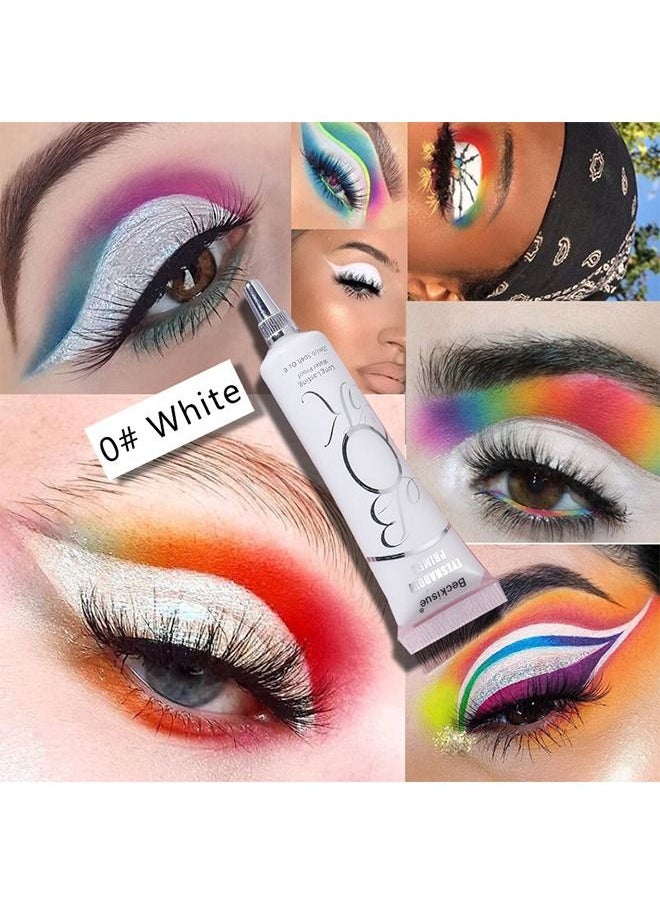 Beckisue - White Eye Shadow Primer, Eyeshadow Primer Liquid Matte Eye Primer Waterproof Long Lasting Uniform Color Rendering Eyeshadow Primer for Women Oily Lids Eyeshadow Makeup - Image 1