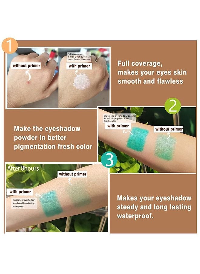 Beckisue - White Eye Shadow Primer, Eyeshadow Primer Liquid Matte Eye Primer Waterproof Long Lasting Uniform Color Rendering Eyeshadow Primer for Women Oily Lids Eyeshadow Makeup - Image 1