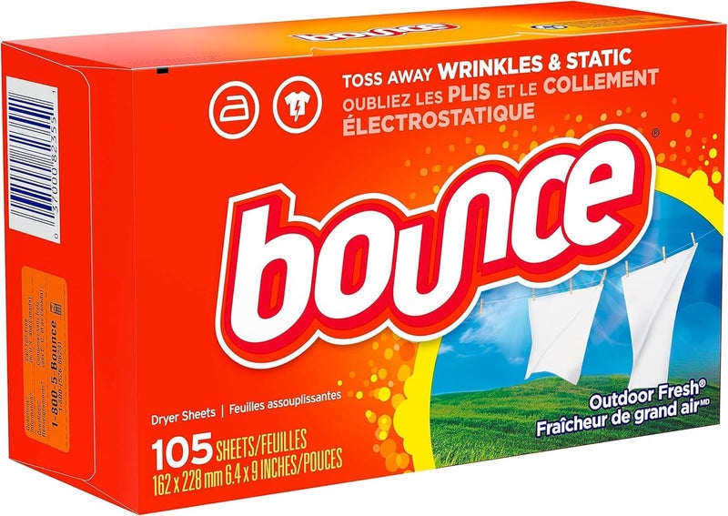 Bounce مناديل ملطف القماش من باونس، رائحة انتعاش في الهواء الطلق، 105 قطعة - Image 2