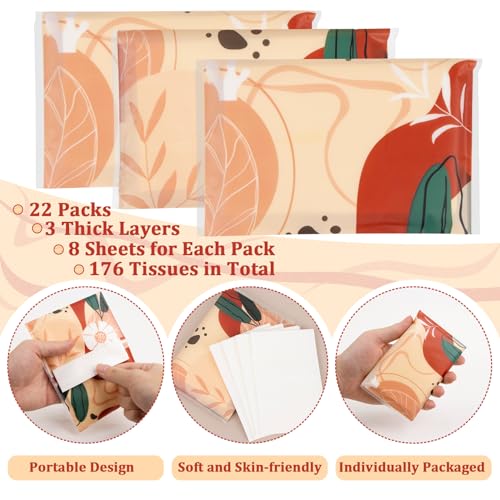Rainflow 22 Packs Travel Tissue Packs - Pocket Tissues Travel Size 8 Count 3-ply Paper Pocket for Travelling, Wedding, Party Favors,Car, Handbags, Pockets - Image 4