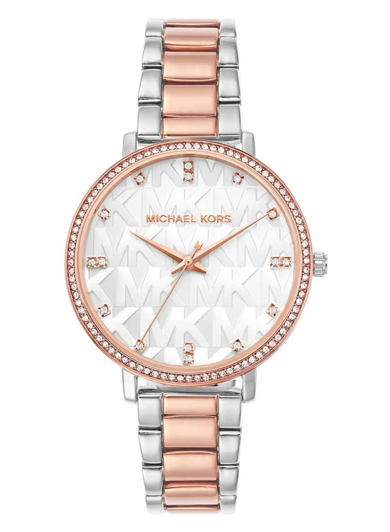 ام كي ساعة بيبر ثلاثية العقارب ثنائية اللون من السبائك المعدنية MK4667 - Image 1