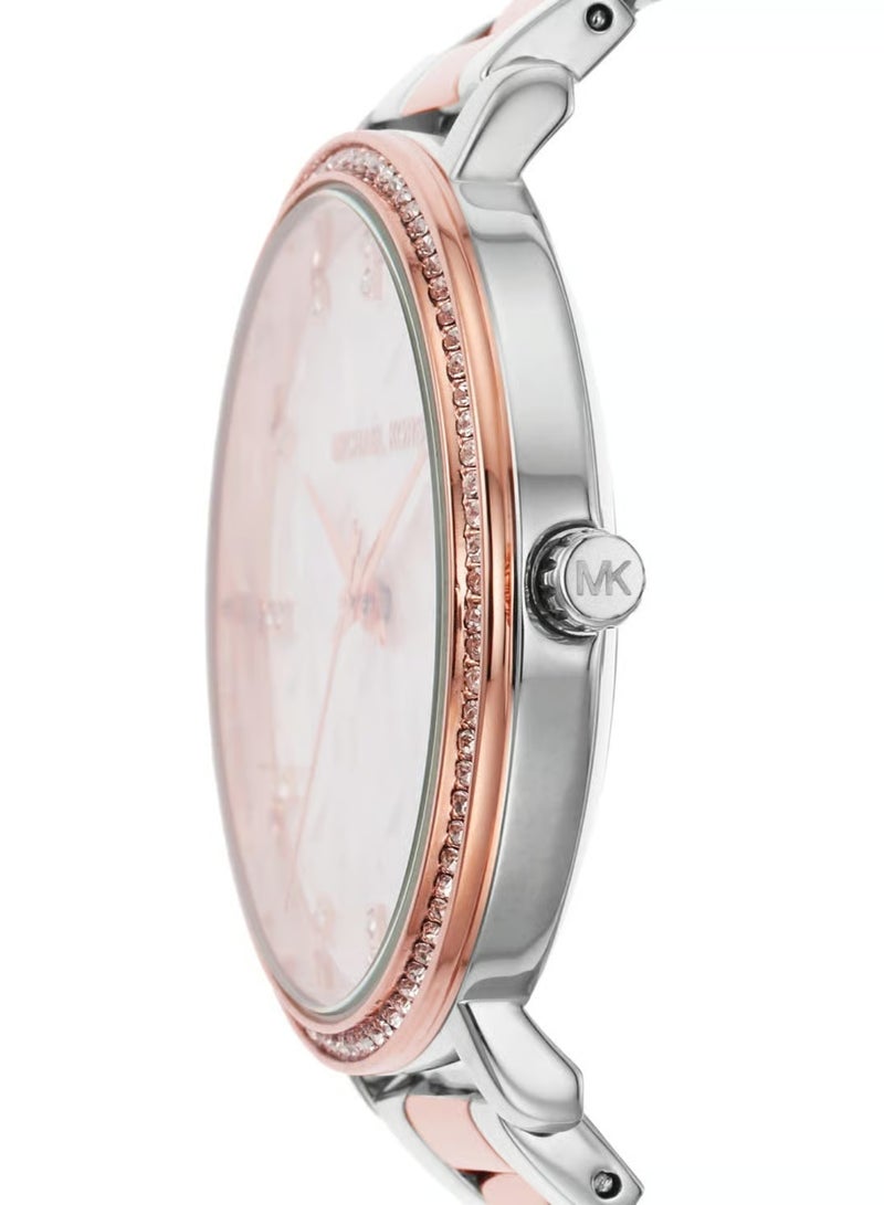 ام كي ساعة بيبر ثلاثية العقارب ثنائية اللون من السبائك المعدنية MK4667 - Image 3