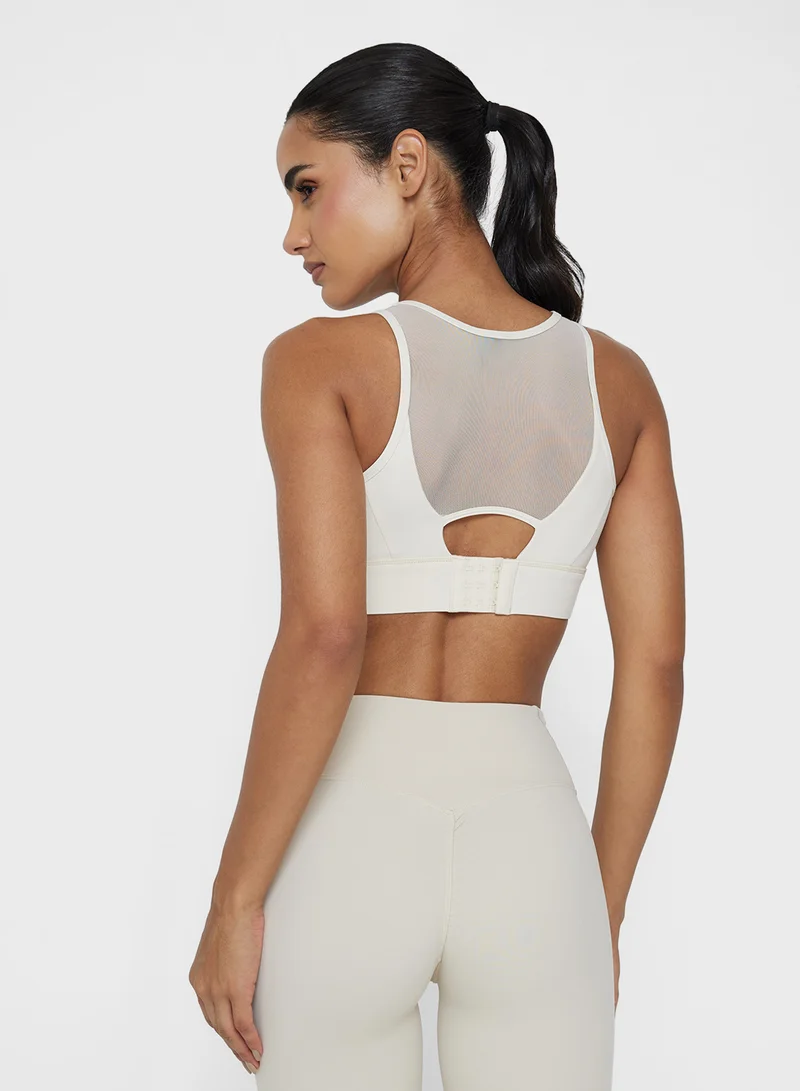 FRWD Mesh Panel Sports Bra with Back Clasp