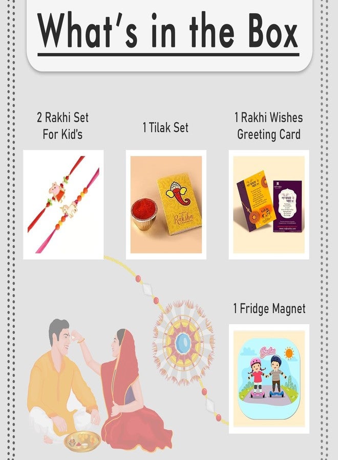 VIYANSHI Pepa Pig Cartoon Rakhi Gift Combo for Kids - Set of 2 Fun Rakhi for Brother, Boy, Girls & Sister | Adorable Peppa Pig Rakhi with Fridge Magnet Gift & Door Decor | Perfect Raksha Bandhan Set - Image 3