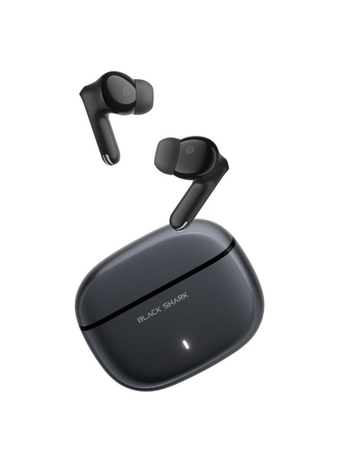 بلاك شارك سماعات أذن لاسلكية Black Shark T23 بتقنية بلوتوث 5.4، مزودة بخاصية إلغاء الضوضاء ENC، وبطارية تدوم حتى 40 ساعة مع علبة شحن، وتحكم ذكي باللمس، وتصميم مريح، لون أسود - Image 5