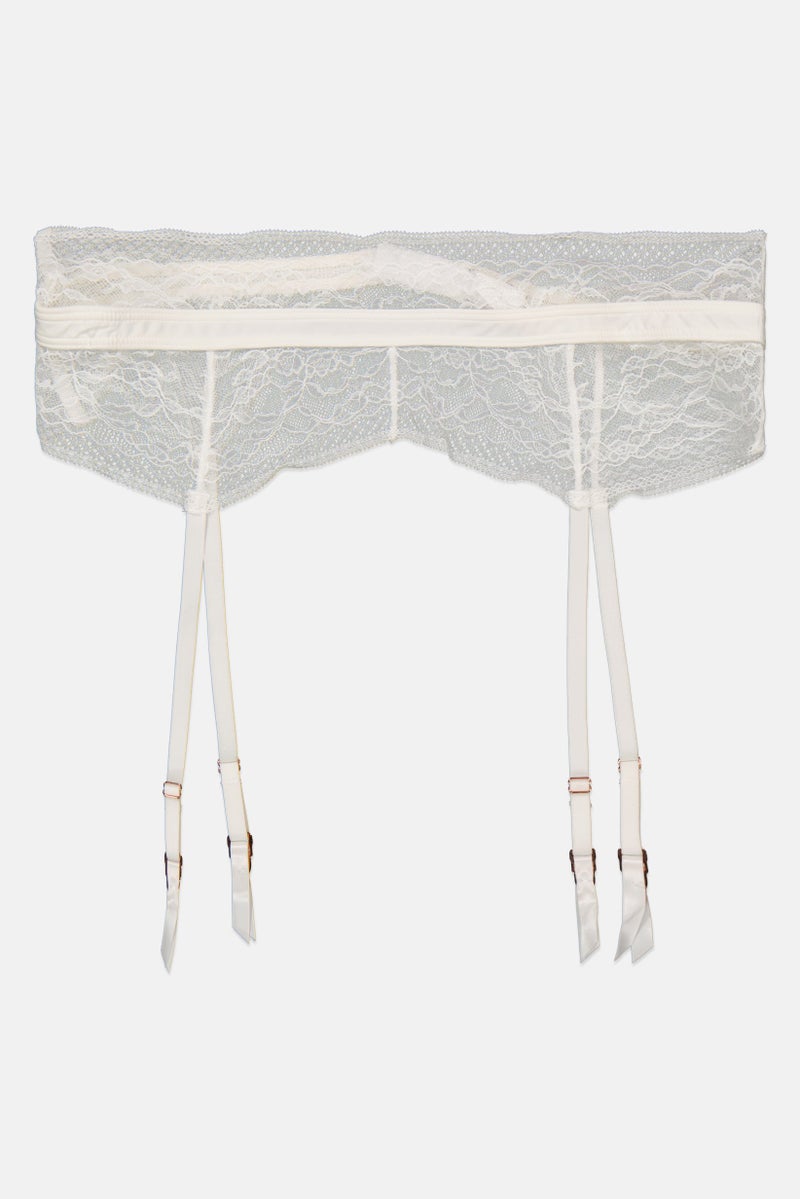 Etam Women Lace Suspender Belt, White - Image 2