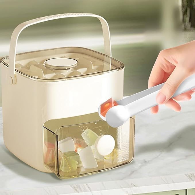 MVM Enterprise Double Layer Ice Box Ice Cube Tray Square Ice Maker Ice Maker Ice Maker Ice Maker Ice Case Included Lid Double Function Ice Tray Includes Lid Soft Easy to Use The Ice Cube Tray - Image 3