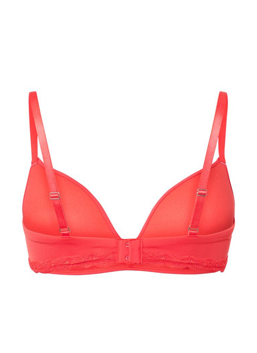 Tchibo Women Lightly Padded Textured Bra, Red  - Image 3