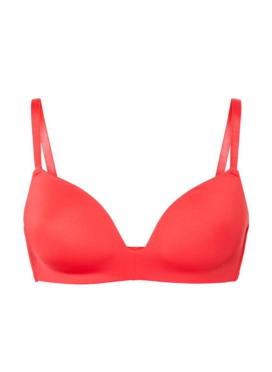Tchibo Women Lightly Padded Textured Bra, Red  - Image 2