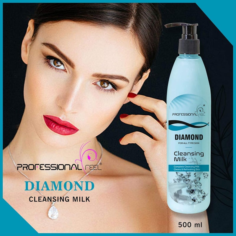 Professional Feel Diamond Cleansing Milk For All Skin Type Smooth Soft Clean Skin Healthy Whitening 500 gm Diamond cleanser - Image 3