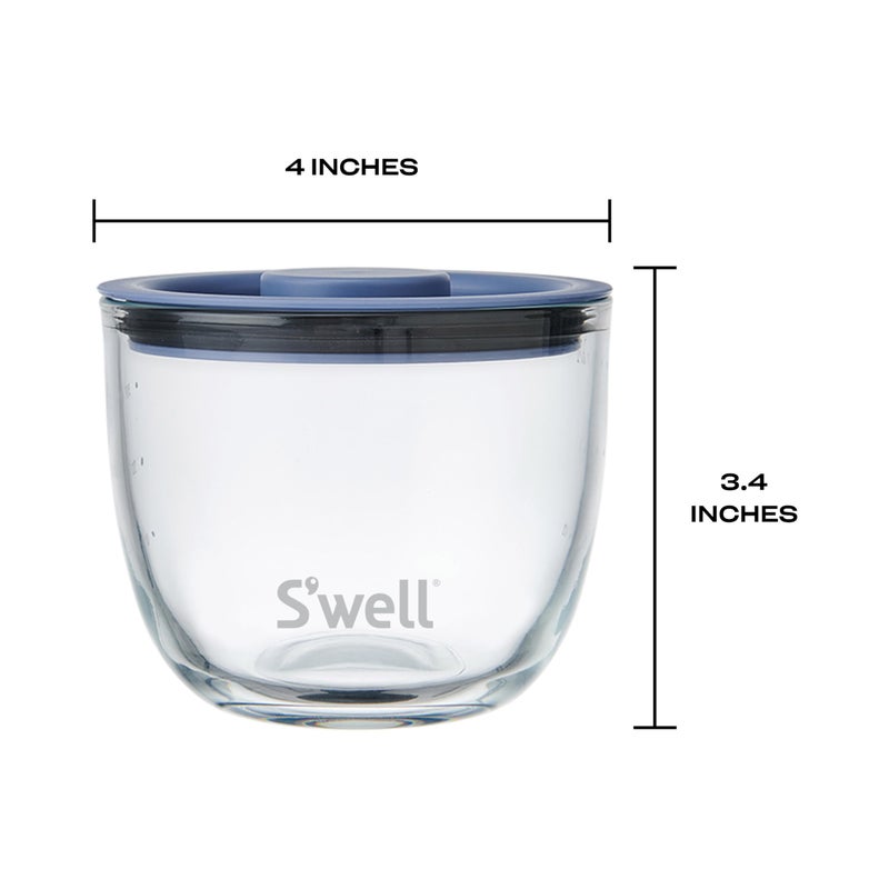 S'well 12oz Glass Prep Bowl Set of 4 For Easy Meal Prep, Coastal Blues, Made From Durable Tempered Glass, Nests Inside 21.5oz - Image 3