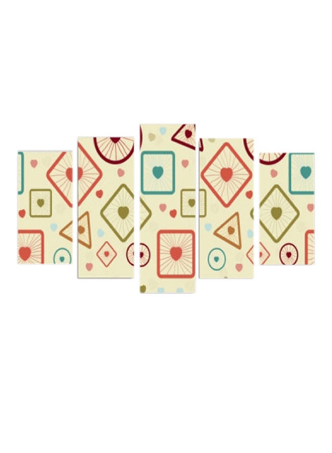 NIBEMINENT 5-Piece Indoor Wall Art Set Yellow/Red/Green 102x60centimeter