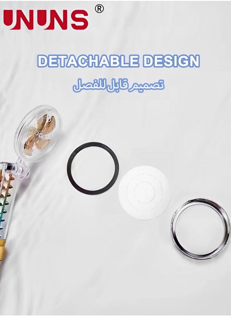 UNUNS - Shower Head Clear,Handheld Clamshell Shower Filter For Removes Chlorine And Harmful Pollutants,Double High Pressure Head Handheld Shower Set With 5 Filters,Massage Back,Handheld Shower - Image 1