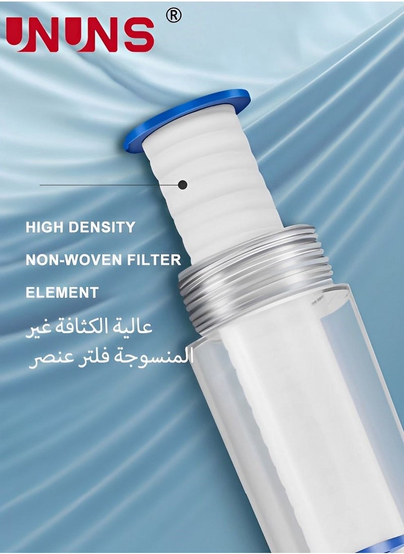 UNUNS - Shower Head Clear,Handheld Clamshell Shower Filter For Removes Chlorine And Harmful Pollutants,Double High Pressure Head Handheld Shower Set With 5 Filters,Massage Back,Handheld Shower - Image 1