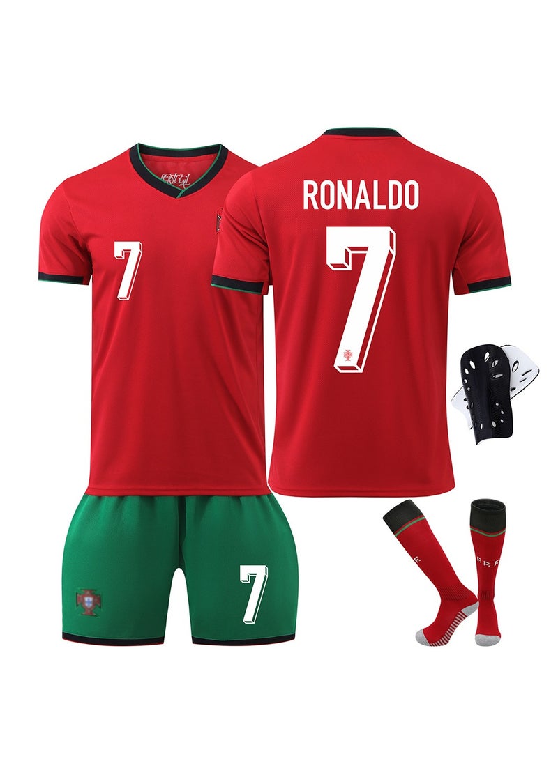 general 2425 Portugal jersey European Cup No. 7 Ronaldo football uniform suit children's adult size for fans and friends gift 