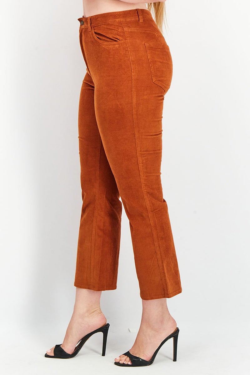 Tchibo Women Flared Leg Plain Pants, Rust Brown  - Image 3
