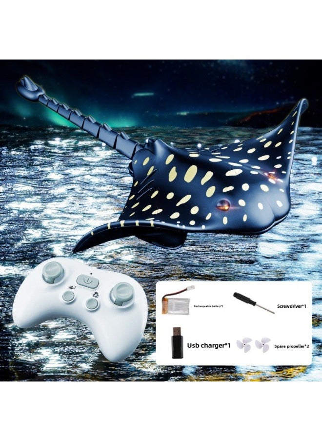 Remote Control Shark Children Electric Remote Control Shark Charging Simulation Model Summer Swimming Toys Water Toys-Color:Black Devil Fish-[light + Super Powerful]-Specifications:Outdoor Circulation - Three Batteries [lasts About 90 Minutes]  - Image 1