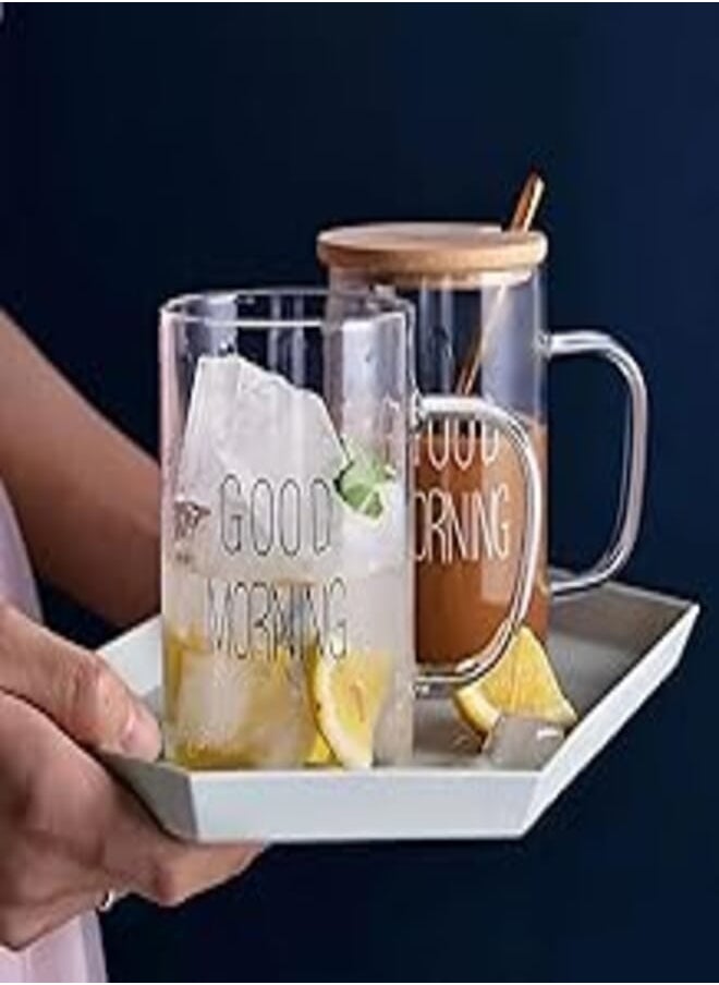 Generic Special Offer (12 mg) Premium Thermal Glass Mug with Good Morning Design - Perfect for Juices, Tea, Coffee 