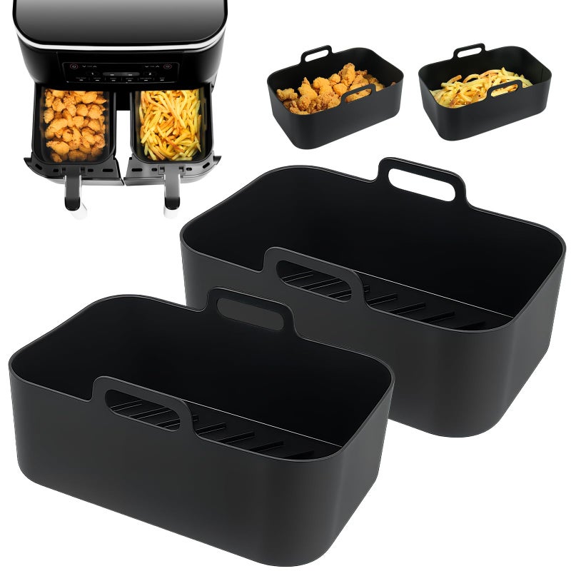 بطانة هوائية سميكة من السيليكون YQL لقلاية نينجا دوال AF300UK 2 قطع بطانات قلاية هوائية قابلة لإعادة الاستخدام ملحقات قلاية هوائية سلة سيليكون متوافقة مع تاور إنستانت فورتكس سالتر دوال قلاية هوائية