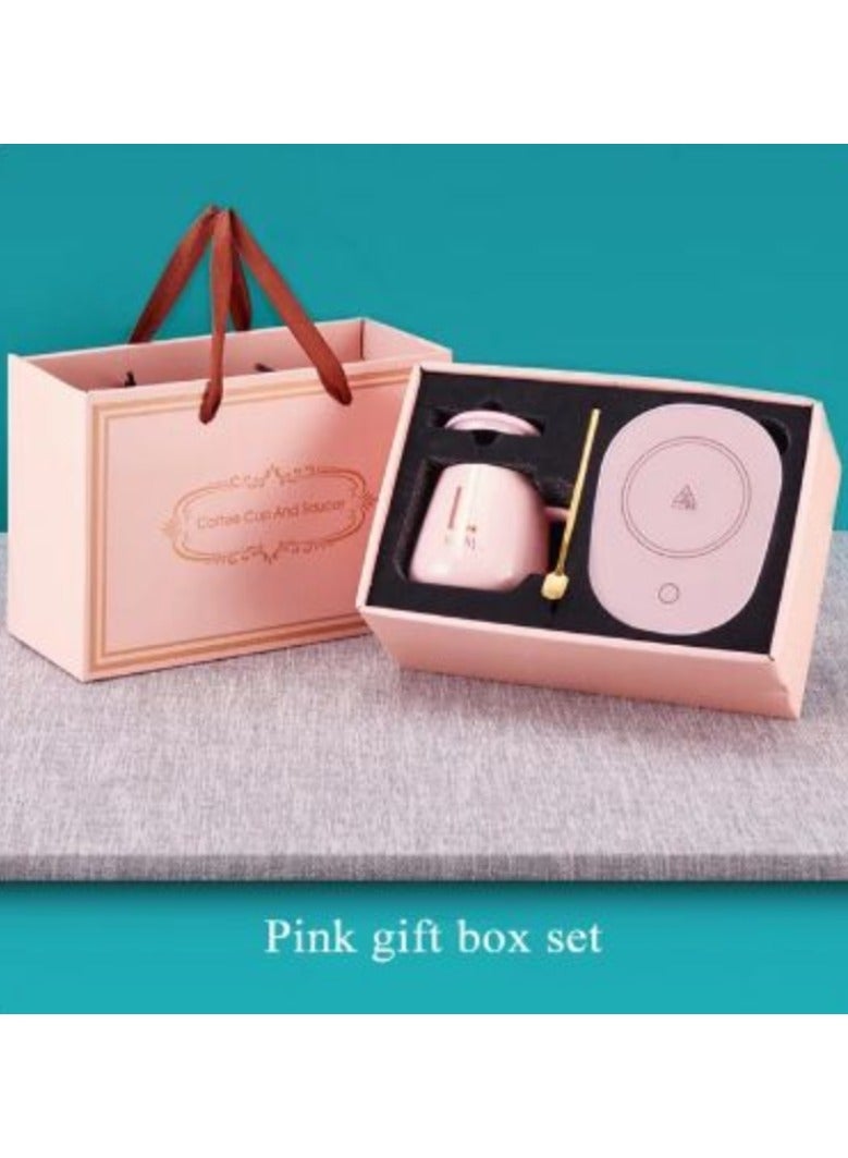 AROAQ Coffee Mug Warmer Set with Mug,Spoon,Heater, Smart Coffee Cup Warmer with Auto On/Off Gravity-Induction for Coffee,Tea,Water,Milk, Birthday Gift Box - Image 1