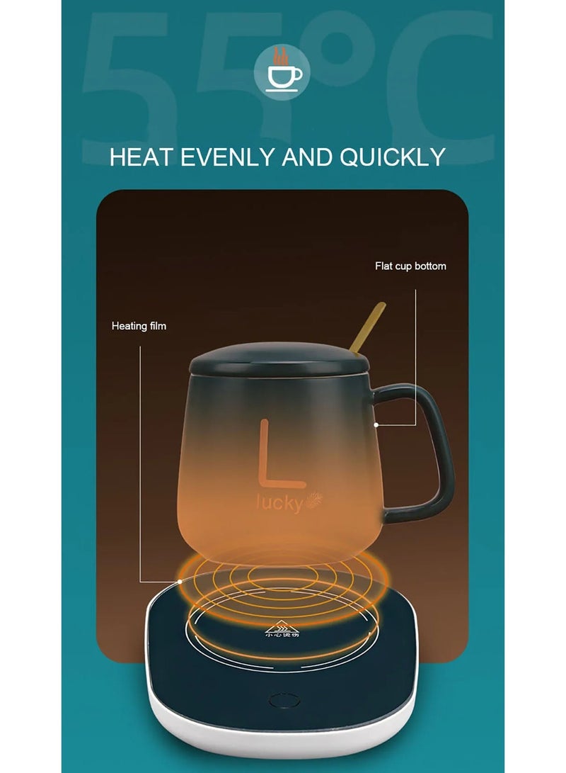 AROAQ Coffee Mug Warmer Set with Mug,Spoon,Heater, Smart Coffee Cup Warmer with Auto On/Off Gravity-Induction for Coffee,Tea,Water,Milk, Birthday Gift Box - Image 2
