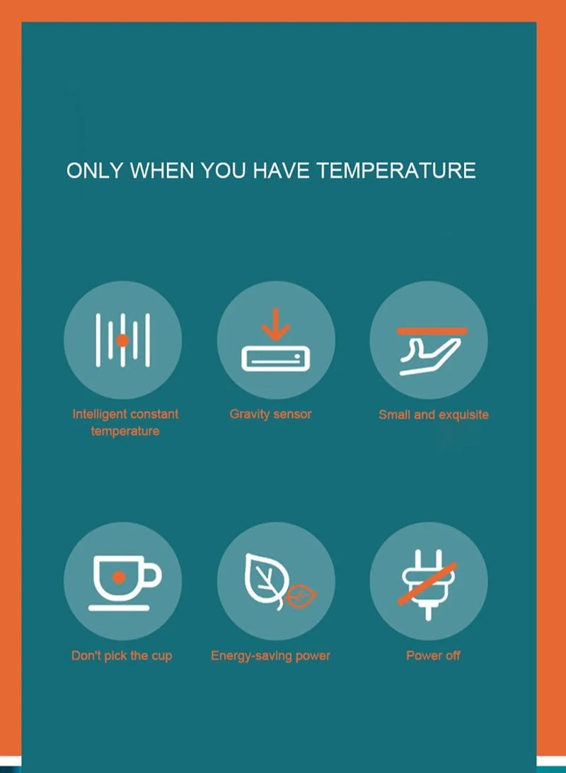 AROAQ Coffee Mug Warmer Set with Mug,Spoon,Heater, Smart Coffee Cup Warmer with Auto On/Off Gravity-Induction for Coffee,Tea,Water,Milk, Birthday Gift Box - Image 5