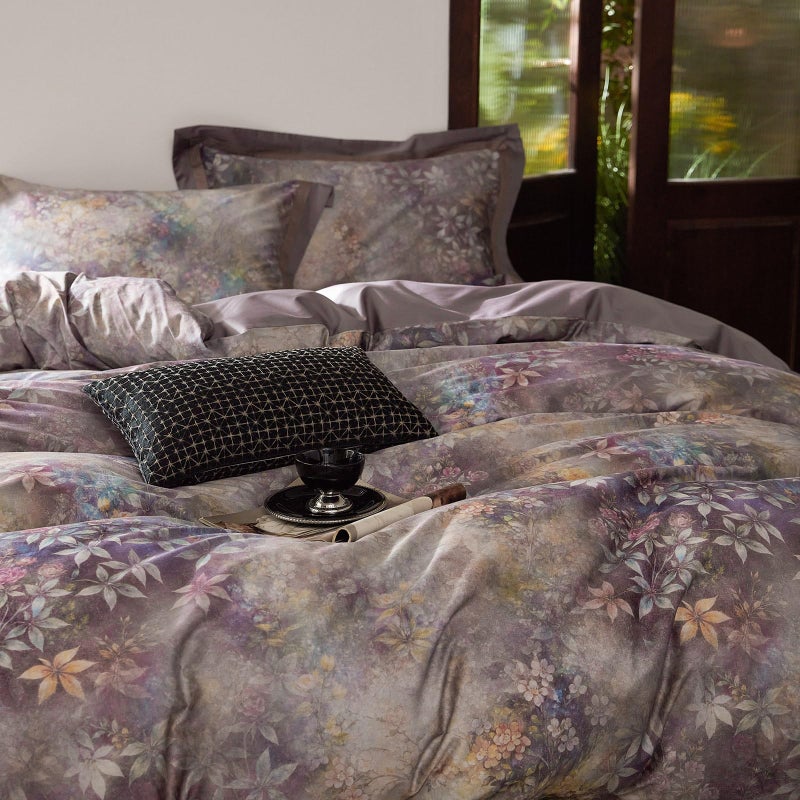 mixinni Vintage Floral Duvet Cover Set - King Size, 100% Long Staple Cotton Percale, Reversible Purple Floral Bedding Set with Zipper Closure, 3-Piece Luxury Duvet Cover with 2 Pillow Shams (20"x36") - Image 5