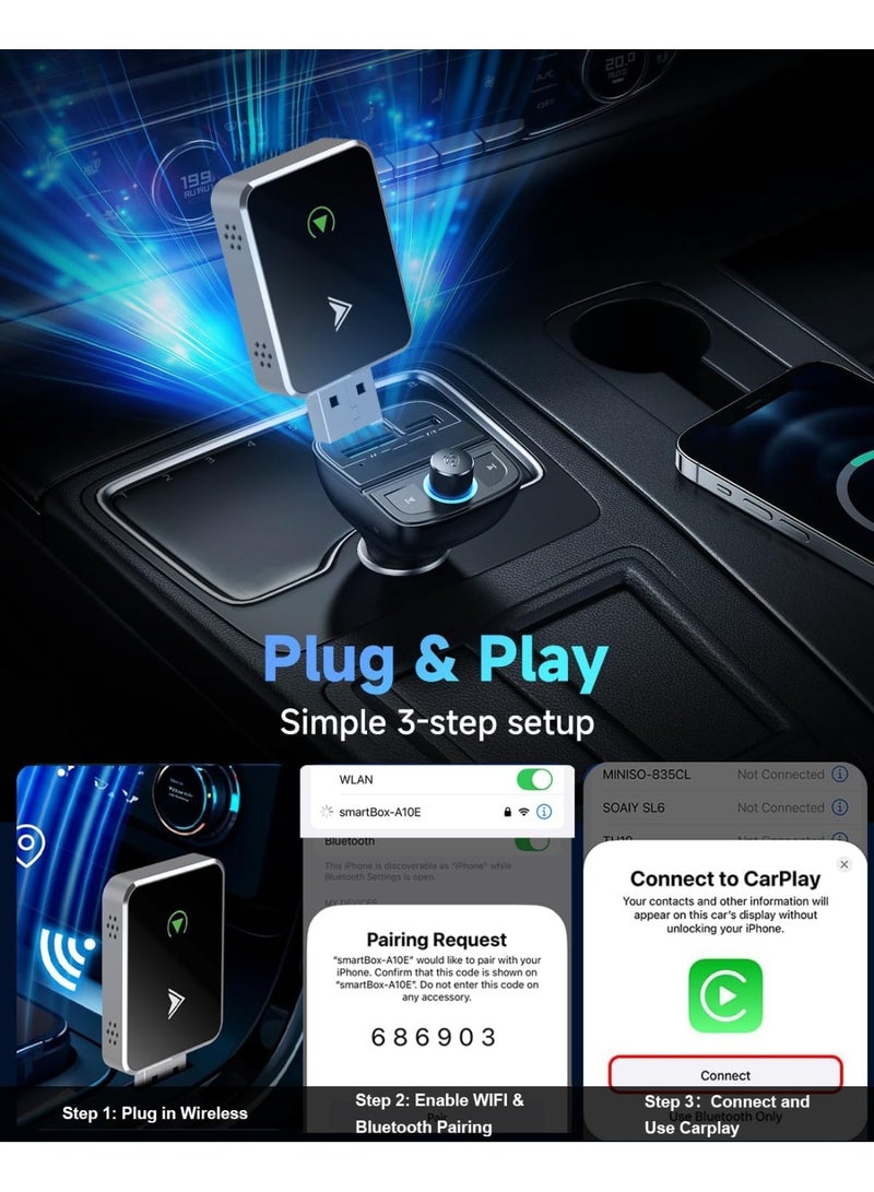 Wireless CarPlay & Android Auto Adapter – 2-in-1 Dongle, Converts Wired Systems to Wireless, Plug & Play USB for Cars 2017+ - Image 4