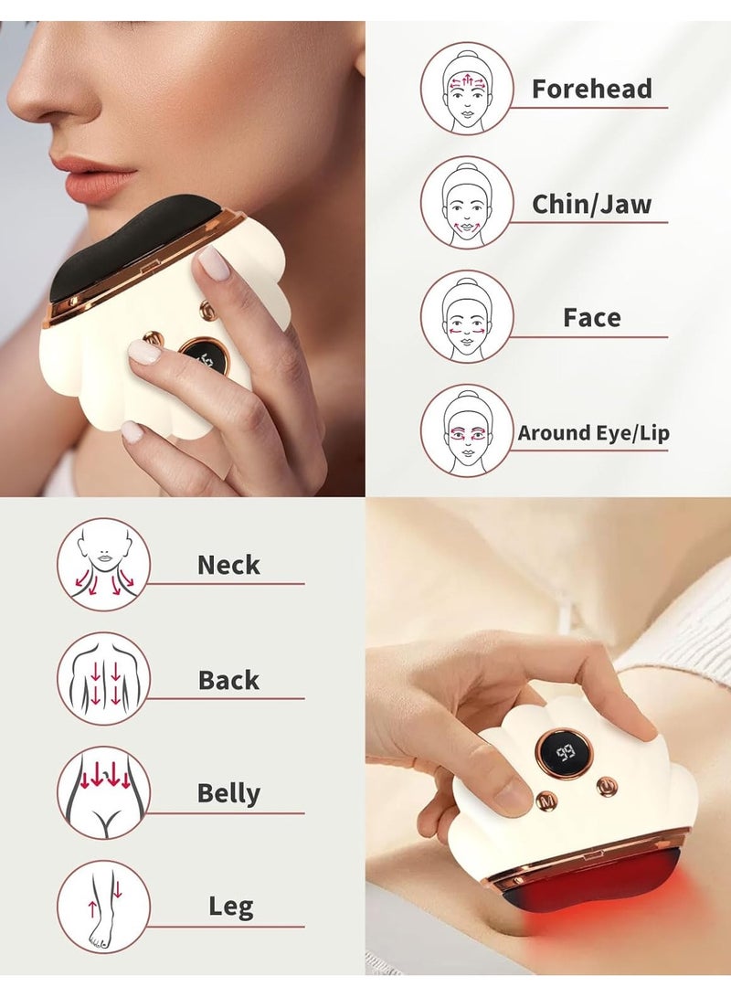 general Red Light Therapy Facial Massager, Electric Gua Sha Thermal Body Massage, Facial Skin Care Tools, Sculptors, Red LED Light Therapy Sticks, Anti-Aging, Reduce Wrinkles and Puffiness, Tighten the Neck - Image 3