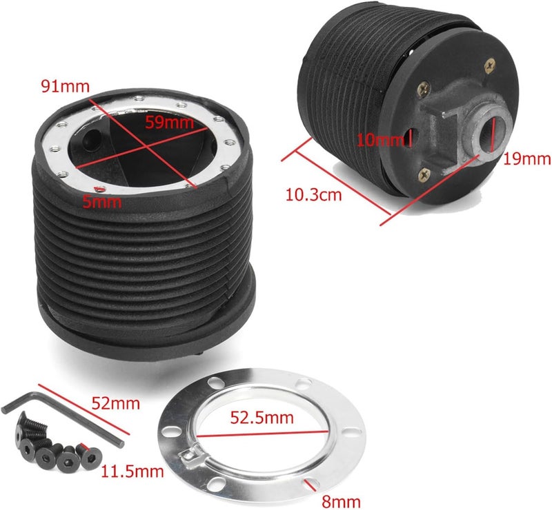 Wivplex Black Steering Wheel Hub Boss Kit Adapter - Image 2
