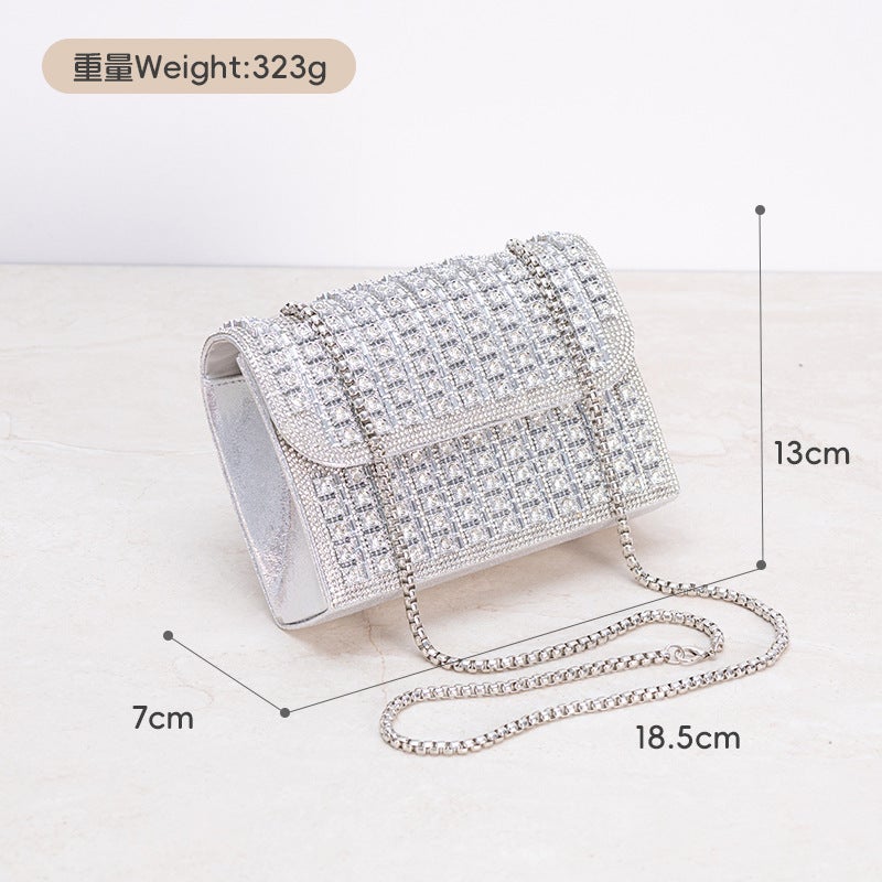 New Full Diamond Handbag, Diamond-Encrusted Armpit Bag, Female Celebrity Banquet Bag, Dress, Shoulder Crossbody Dinner Bag - Image 3