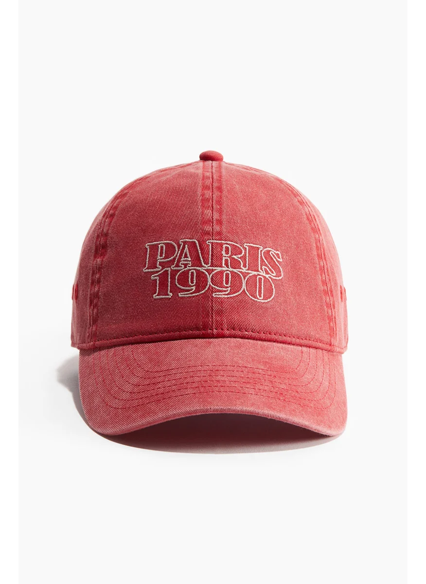 H&M Embroidered-Motif Twill Cap
