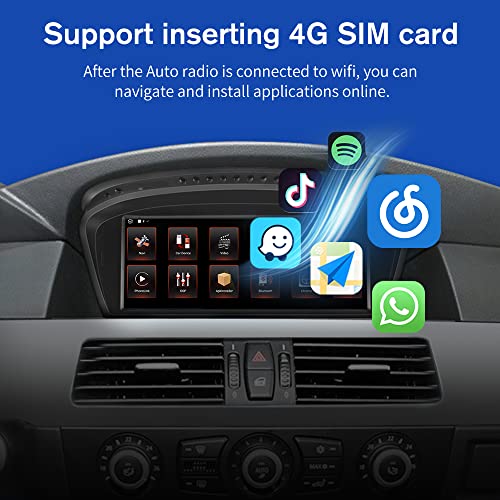 litillbuly Android 13 Car Radio for BMW 3/5 Series E60 E61 E63 E64 E90 E91 E92 CCC (2004-2008),4+64GB Stereo CarPlay Android Auto Multimedia Player GPS Navigator iDrive System Retained Supports 4G WiFi - Image 5