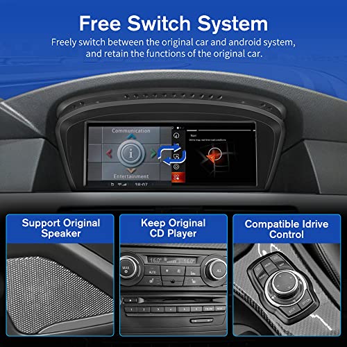 litillbuly Android 13 Car Radio for BMW 3/5 Series E60 E61 E63 E64 E90 E91 E92 CCC (2004-2008),4+64GB Stereo CarPlay Android Auto Multimedia Player GPS Navigator iDrive System Retained Supports 4G WiFi - Image 3