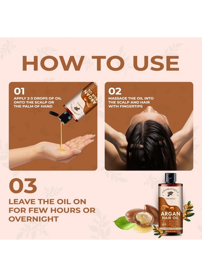 AROMATIQUE Argan Oil For Hair Growth, Strengthen Dull & Dry Hair, Helps Control Hair Fall & Promotes Hair Growth Multi Purpose Oil 200Ml  - Image 3