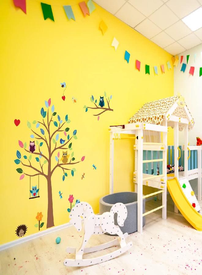 Timber Artbox TIMBER ARTBOX Cheerful Safari Nursery Wall Decor - Woodland Jungle Wall Decals with Owls & Tree - Cute Animal Stickers for Kids Room, Baby Boys and Girls Bedroom, Classroom & Daycare Decorations - Image 2