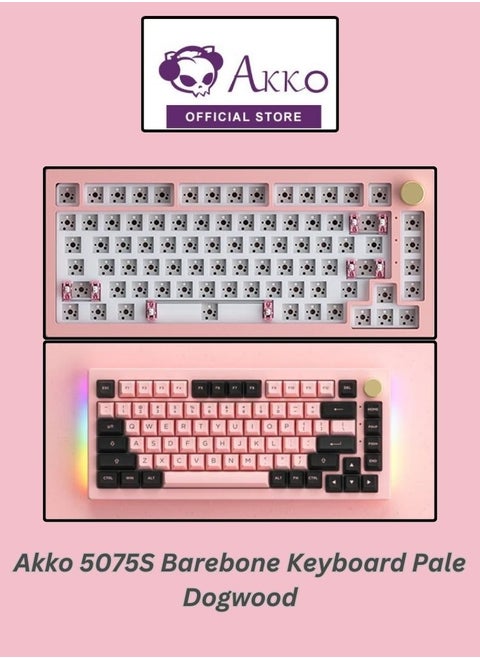 AKKO 5075S Barebone  DIY Kit  for Mechanical Keyboard - Pale Dogwood