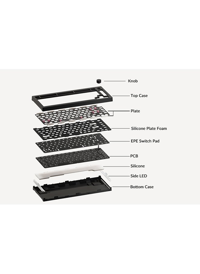 AKKO - AKKO 5075S Barebone  DIY Kit  for Mechanical Keyboard - Pale Dogwood - Image 1