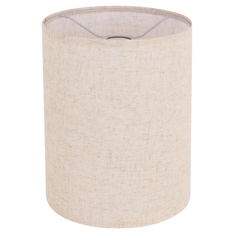 YoflowX Beige Linen Tall Drum Lampshade, 10" Top x 10" Bottom x 13" High Lamp Shade, Lamp Shade Replacement for Table and Floor Lamps, Pendant Light, Handcrafted Lampshade, Easy Assembly - Image 1
