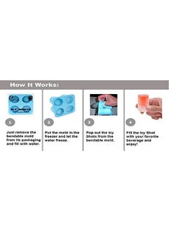 Chaher Chaher 4Cup Ice Cube Shot Shape Silicone Shooters Glass Freeze Molds Maker Tray Party Bar Tools Ice Shot Glass Mold Party Drinking Coke  - Image 3
