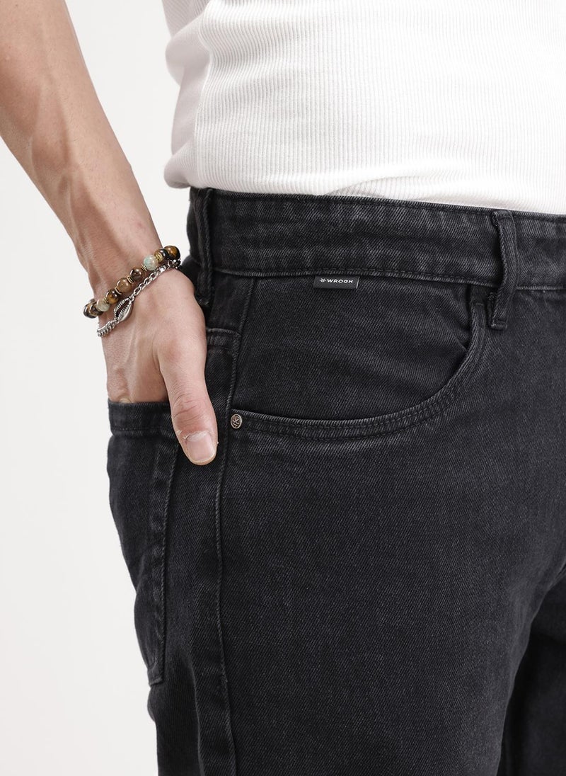 Wrogn Anti Fit Light Faded Denim Jeans | Black - Image 5
