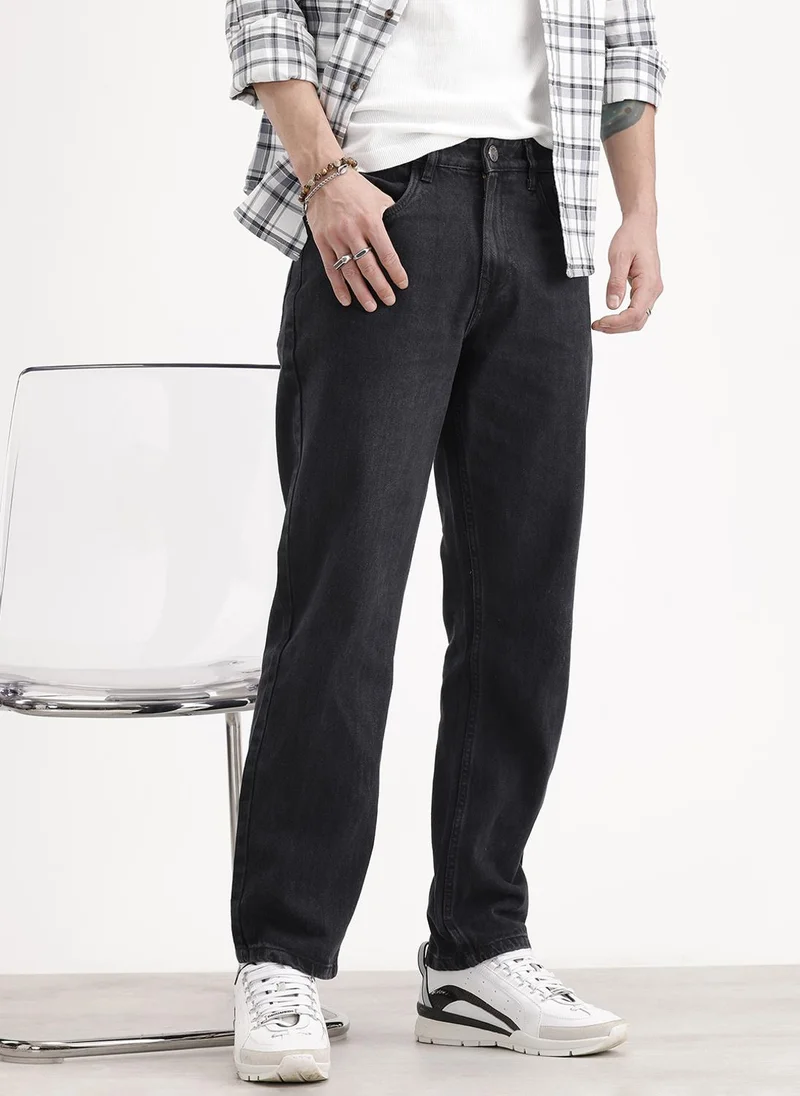 روجن Anti Fit Light Faded Denim Jeans | Black